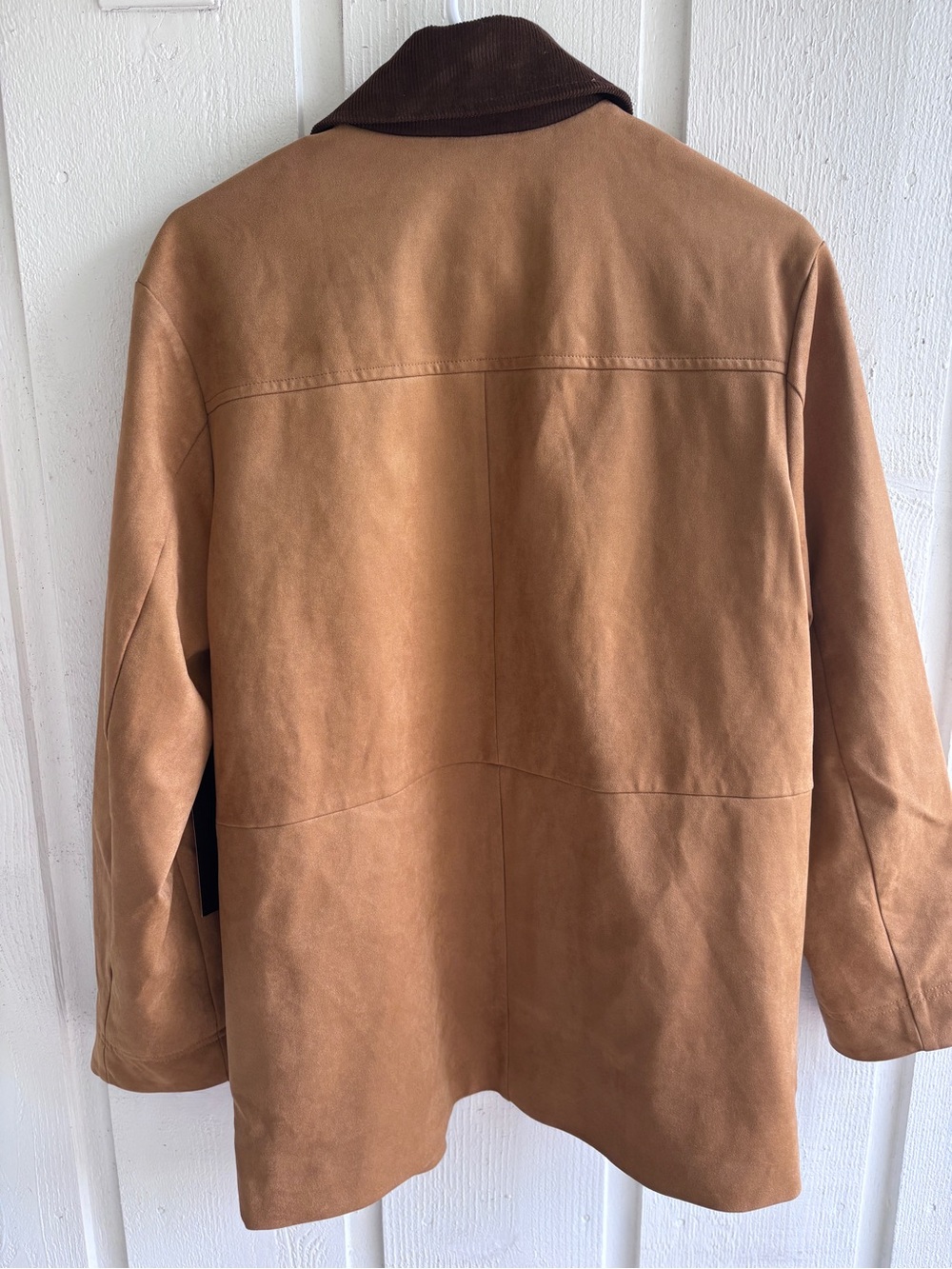 Tuckernuck “Hyacinth House” Camel Suede Cody Jacket with Dark Brown Collar - Picture 6 of 6